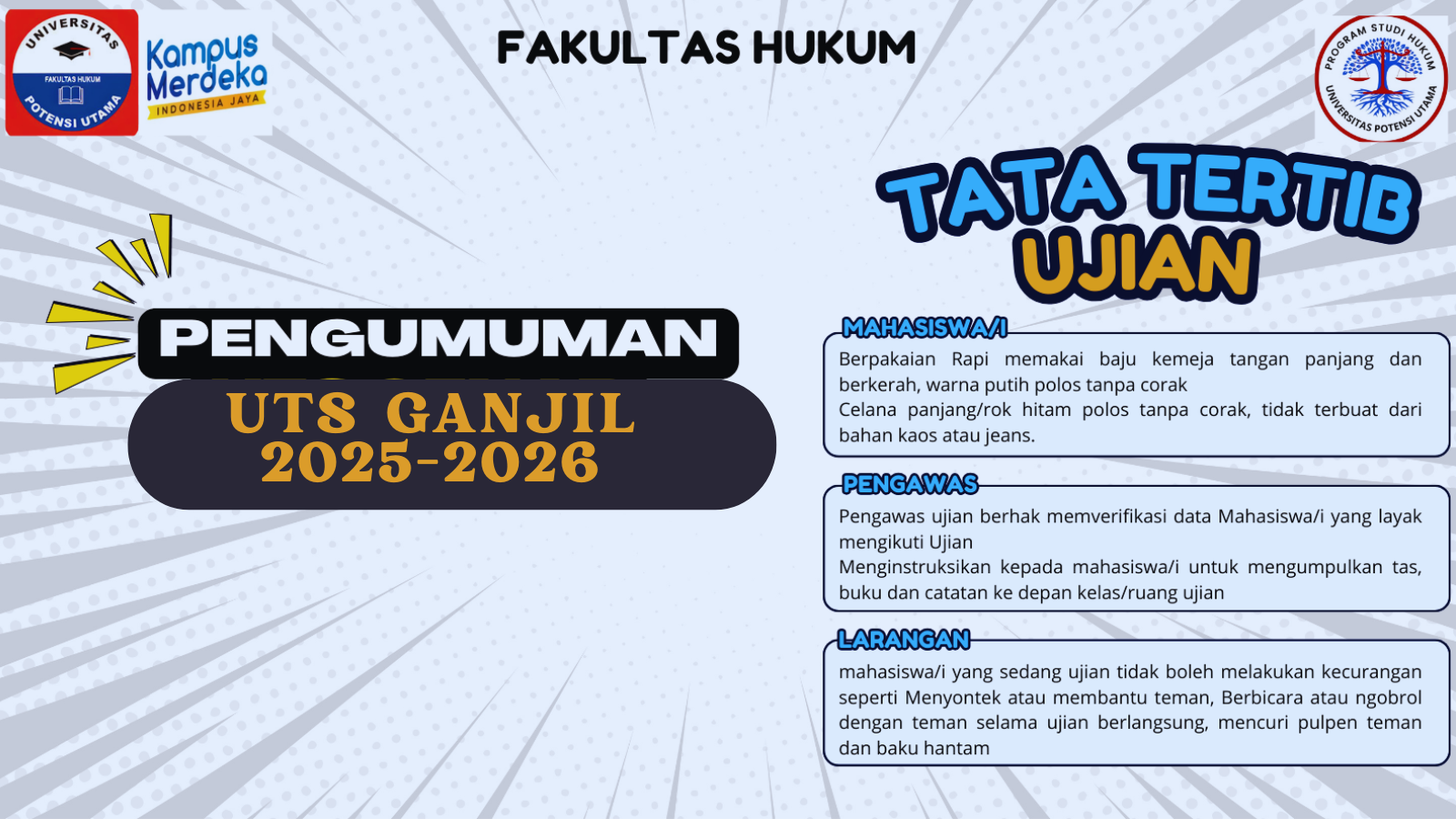 PENGUMUMAN UTS GANJIL 2025-2026
